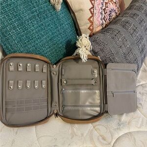 Brown Suede Travel Jewelry Organizer